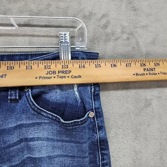 Kancan Denim Jeans Womens 9/28 Blue Stretchy Cotton Distressed Zip Fly Casual - Picture 7 of 12